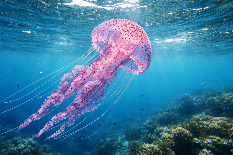 Quallenzeit auf Mallorca, Leuchtqualle/Feuerqualle (Pelagia Noctiluca)